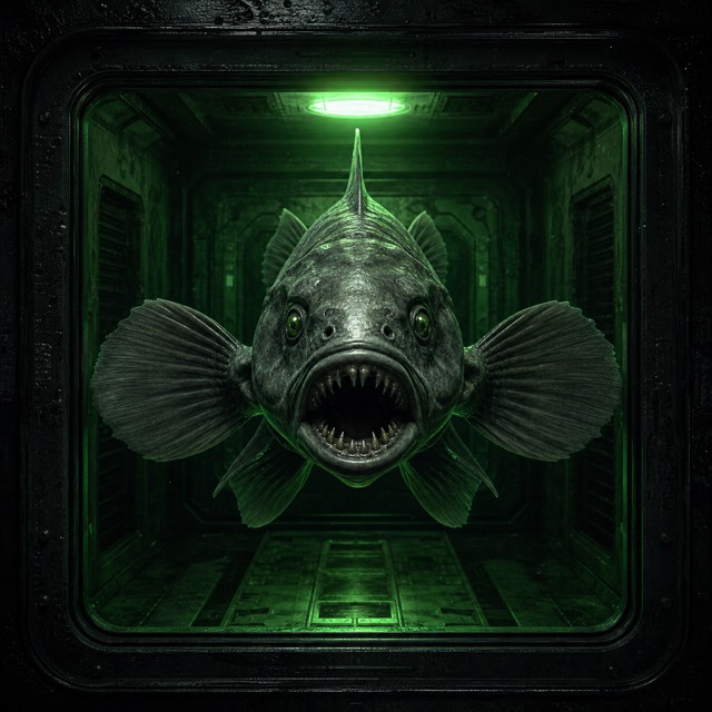 Illustrated containment portrait of The Vacuum Space Carp.